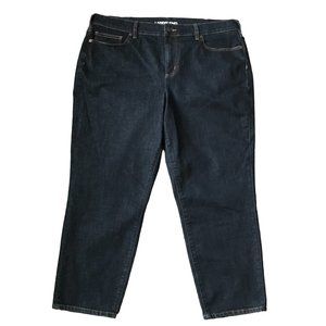 Lands' End High Rise Slim Ankle Jean Dark Wash Plus Size 20W
